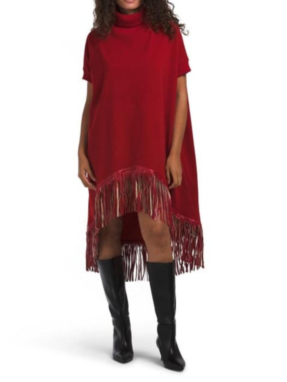 NANCY YANG Fringe Hi-lo Dress